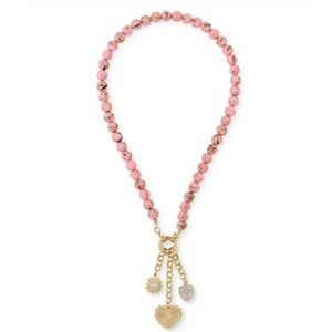 Bracha San Tropez Charm Necklace Pink NEW